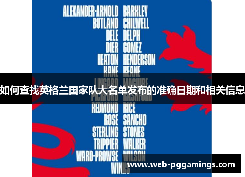 如何查找英格兰国家队大名单发布的准确日期和相关信息